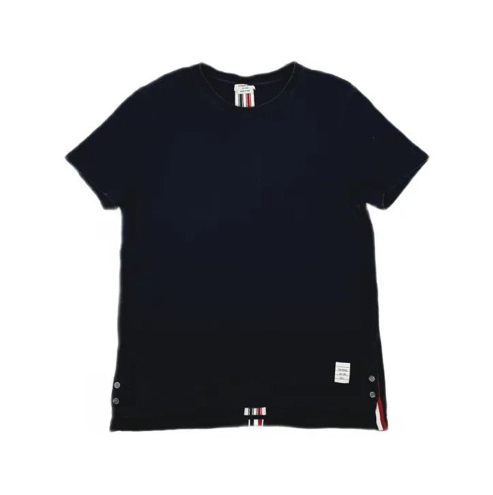 Thom Browne Thom Browne Navy Striped Cotton Short-Sleeve T-Shirt Size US M / EU 48-50 / 2 - 2 Thumbnail