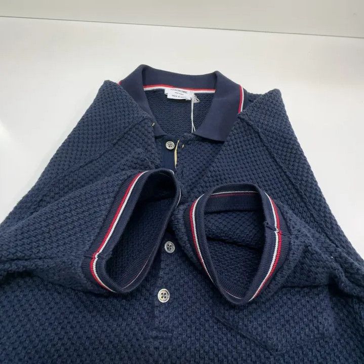 Thom Browne Thom Browne Casual Navy Short Sleeve Polo Shirt Size US S / EU 44-46 / 1 - 9 Thumbnail