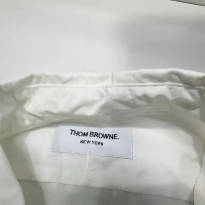 Thom Browne Thom Browne White Satin Long Sleeve Shirt Size US M / EU 48-50 / 2 - 5 Thumbnail