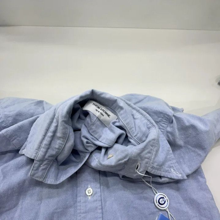 Thom Browne Thom Browne Blue Cotton Long Sleeve Shirt Size US S / EU 44-46 / 1 - 7 Thumbnail