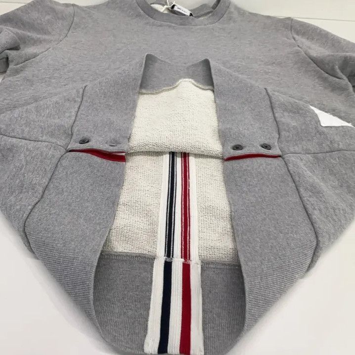 Thom Browne Thom Browne Gray Crewneck Sweatshirt for Men Size US M / EU 48-50 / 2 - 10 Thumbnail