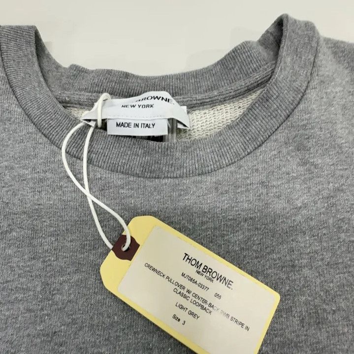 Thom Browne Thom Browne Gray Crewneck Sweatshirt for Men Size US M / EU 48-50 / 2 - 6 Thumbnail