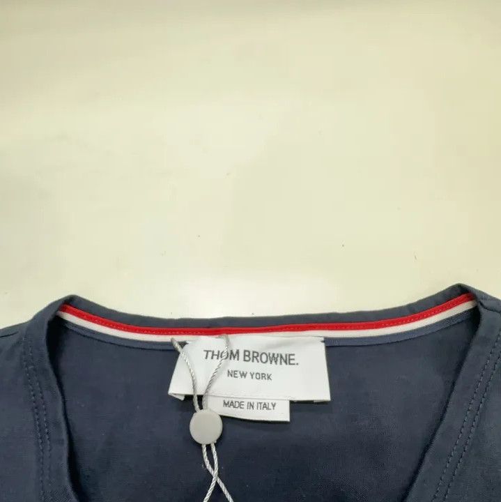 Thom Browne Thom Browne Navy Blue Tricolour Accent T-Shirt Size US M / EU 48-50 / 2 - 4 Thumbnail