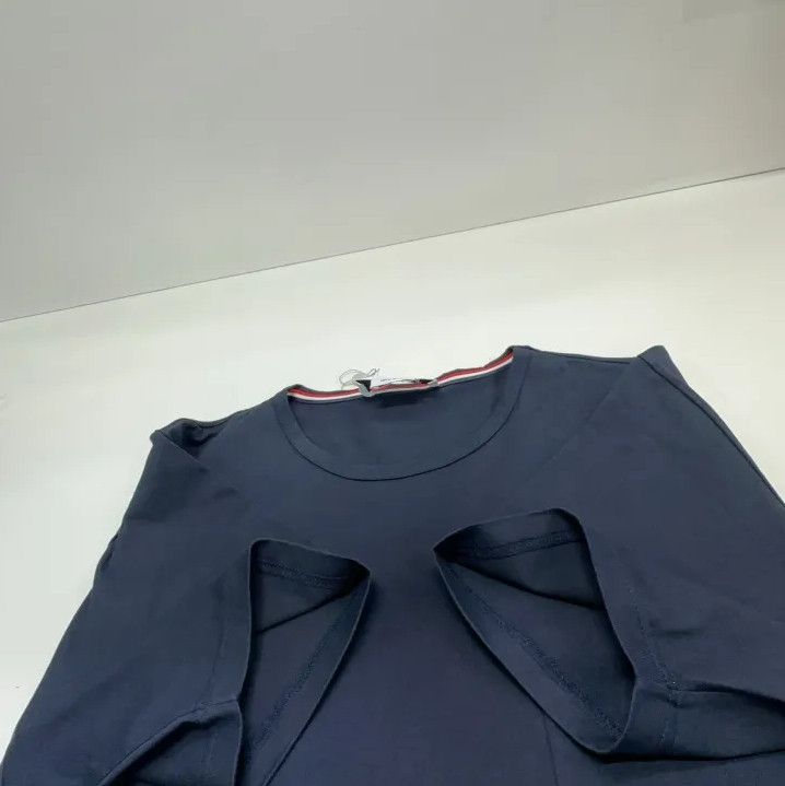 Thom Browne Thom Browne Navy Blue Tricolour Accent T-Shirt Size US M / EU 48-50 / 2 - 10 Thumbnail