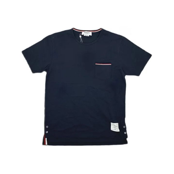 Thom Browne Thom Browne Navy Blue Tricolour Accent T-Shirt Size US M / EU 48-50 / 2 - 2 Thumbnail