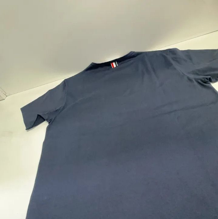 Thom Browne Thom Browne Navy Blue Tricolour Accent T-Shirt Size US M / EU 48-50 / 2 - 11 Thumbnail