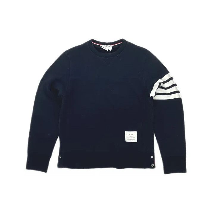 Thom Browne Thom Browne Classic Navy Striped Crewneck Sweatshirt Size US S / EU 44-46 / 1 - 2 Thumbnail