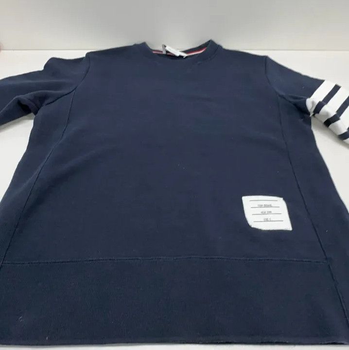 Thom Browne Thom Browne Classic Navy Striped Crewneck Sweatshirt Size US S / EU 44-46 / 1 - 8 Thumbnail