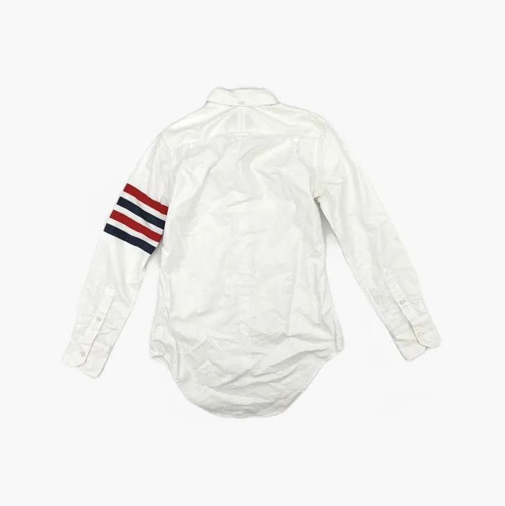 Thom Browne Thom Browne White Long-Sleeve Shirt with Stripe Detail Size US M / EU 48-50 / 2 - 3 Thumbnail