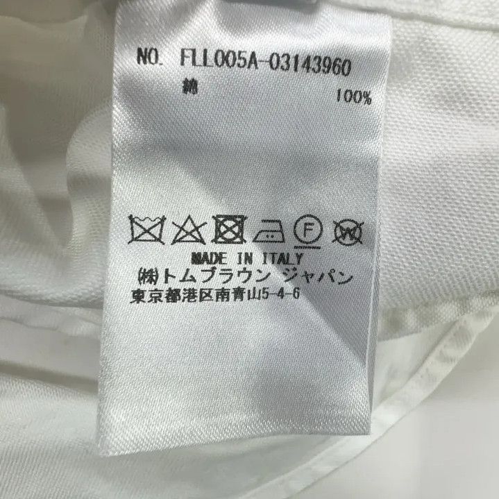 Thom Browne Thom Browne White Long-Sleeve Shirt with Stripe Detail Size US M / EU 48-50 / 2 - 5 Thumbnail