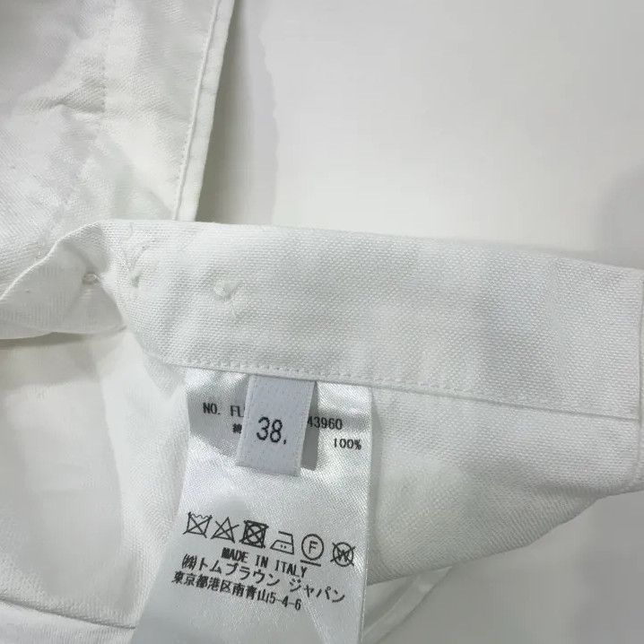 Thom Browne Thom Browne White Long-Sleeve Shirt with Stripe Detail Size US M / EU 48-50 / 2 - 4 Thumbnail