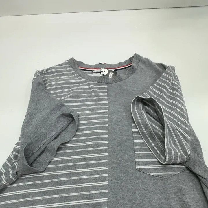 Thom Browne Thom Browne SS22 Grey Striped Short Sleeve T-Shirt Size US S / EU 44-46 / 1 - 8 Thumbnail