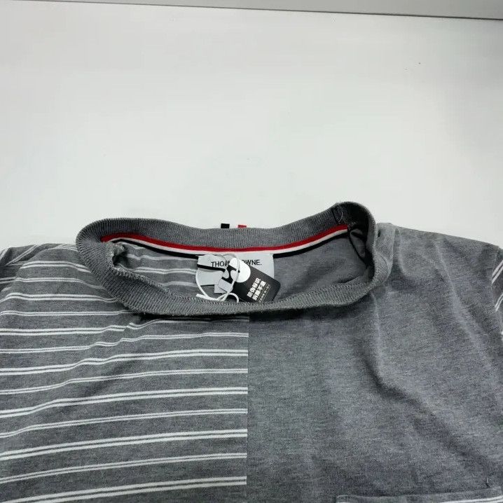 Thom Browne Thom Browne SS22 Grey Striped Short Sleeve T-Shirt Size US S / EU 44-46 / 1 - 7 Thumbnail