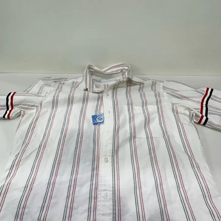 Thom Browne Thom Browne Striped Long Sleeve Shirt in White Size US M / EU 48-50 / 2 - 10 Thumbnail