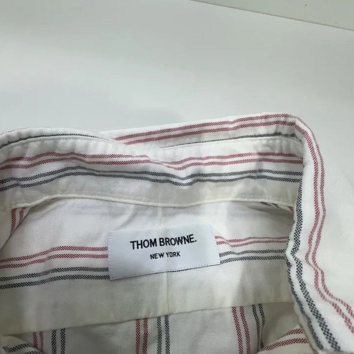 Thom Browne Thom Browne Striped Long Sleeve Shirt in White Size US M / EU 48-50 / 2 - 4 Thumbnail