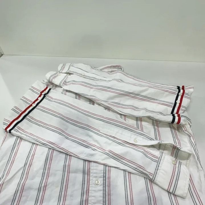 Thom Browne Thom Browne Striped Long Sleeve Shirt in White Size US M / EU 48-50 / 2 - 8 Thumbnail