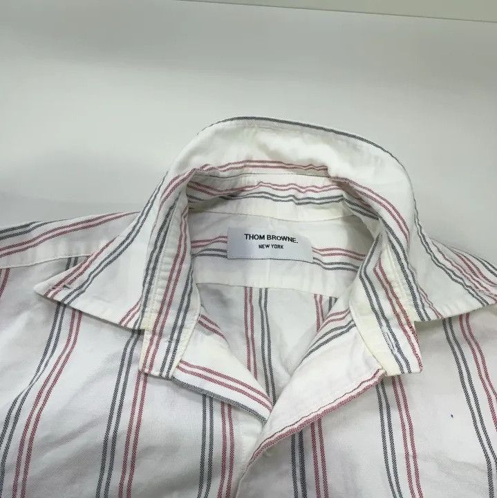 Thom Browne Thom Browne Striped Long Sleeve Shirt in White Size US M / EU 48-50 / 2 - 7 Thumbnail