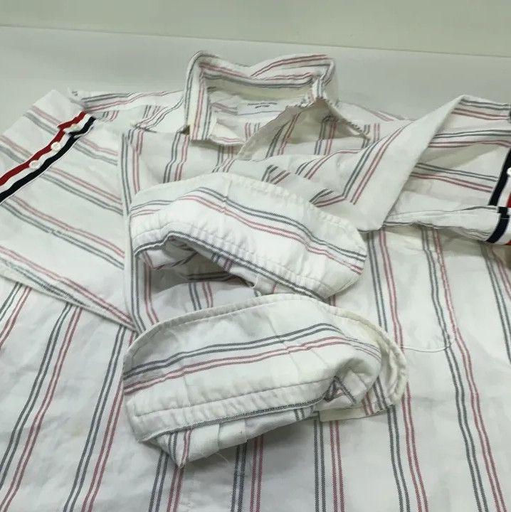 Thom Browne Thom Browne Striped Long Sleeve Shirt in White Size US M / EU 48-50 / 2 - 9 Thumbnail