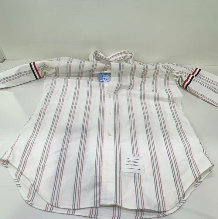 Thom Browne Thom Browne Striped Long Sleeve Shirt in White Size US M / EU 48-50 / 2 - 11 Thumbnail