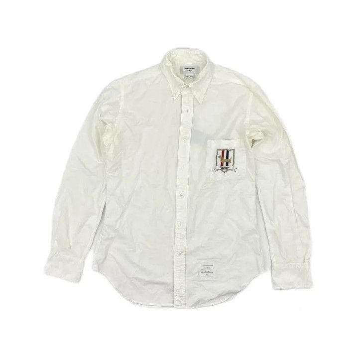 Thom Browne Thom Browne Classic White Long Sleeve Shirt Size US M / EU 48-50 / 2 - 2 Thumbnail