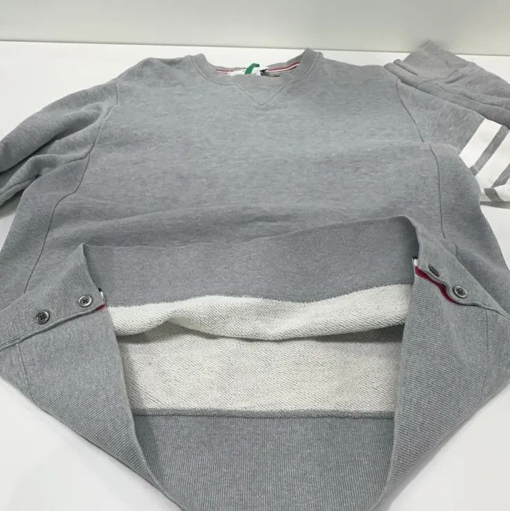 Thom Browne Thom Browne Classic Gray Sweatshirt with Stripe Detail Size US M / EU 48-50 / 2 - 10 Thumbnail