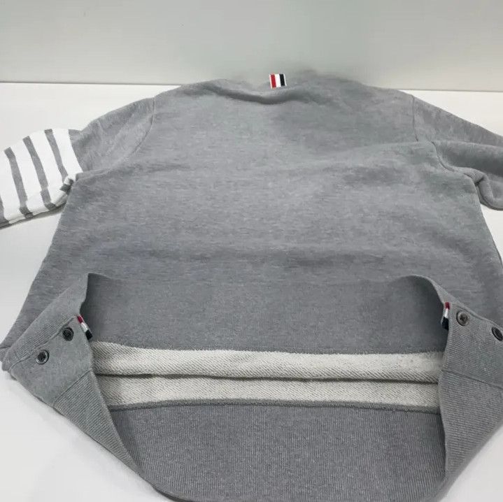 Thom Browne Thom Browne Classic Gray Sweatshirt with Stripe Detail Size US M / EU 48-50 / 2 - 13 Thumbnail