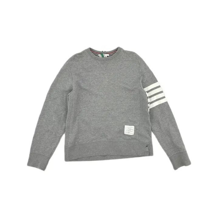 Thom Browne Thom Browne Classic Gray Sweatshirt with Stripe Detail Size US M / EU 48-50 / 2 - 2 Thumbnail