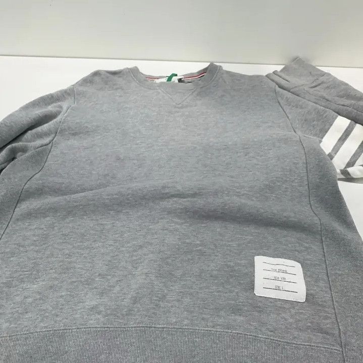 Thom Browne Thom Browne Classic Gray Sweatshirt with Stripe Detail Size US M / EU 48-50 / 2 - 8 Thumbnail