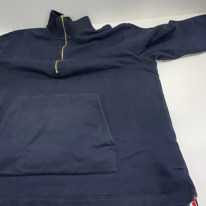 Thom Browne Thom Browne Blue Striped Half-Zip Sweatshirt Size US XXS / EU 40 - 10 Thumbnail