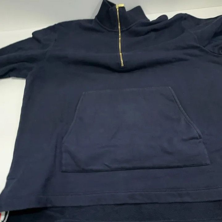 Thom Browne Thom Browne Blue Striped Half-Zip Sweatshirt Size US XXS / EU 40 - 11 Thumbnail