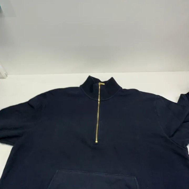 Thom Browne Thom Browne Blue Striped Half-Zip Sweatshirt Size US XXS / EU 40 - 9 Thumbnail
