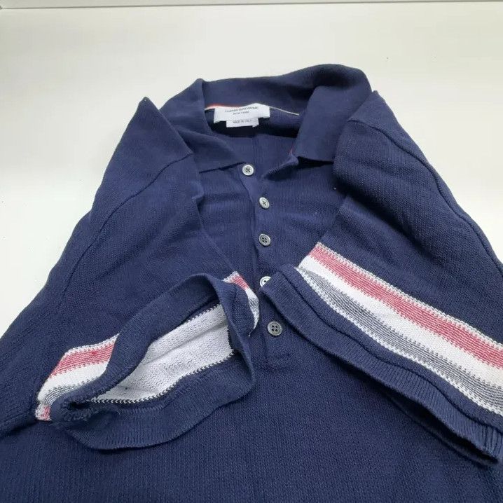 Thom Browne Thom Browne Color-Blocked Stripe Polo Shirt Size US L / EU 52-54 / 3 - 8 Thumbnail