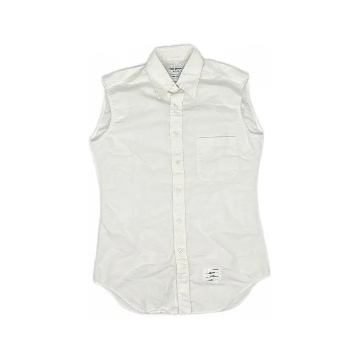 Thom Browne Thom Browne Sleeveless Oxford Shirt for Men Size US S / EU 44-46 / 1 - 2 Thumbnail