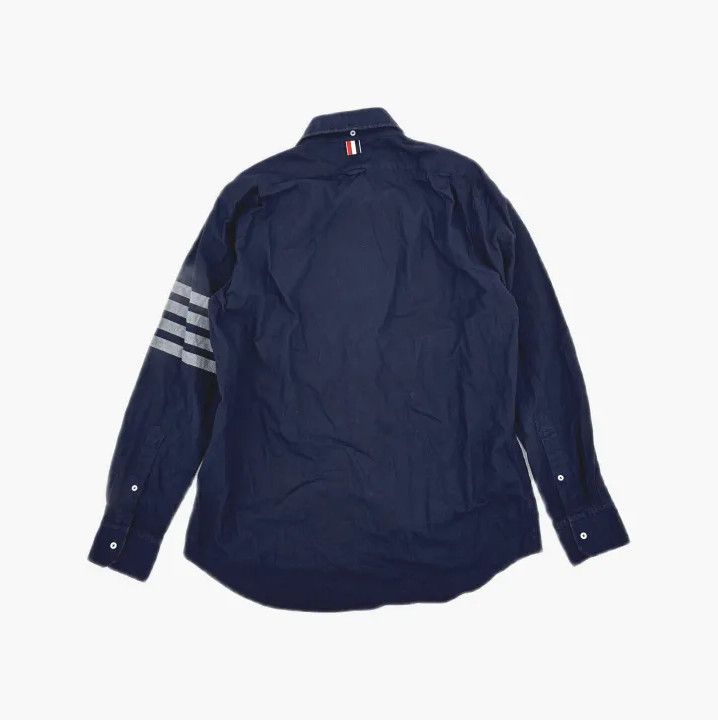 Thom Browne Thom Browne Classic Navy Long Sleeve Shirt Size US L / EU 52-54 / 3 - 3 Thumbnail