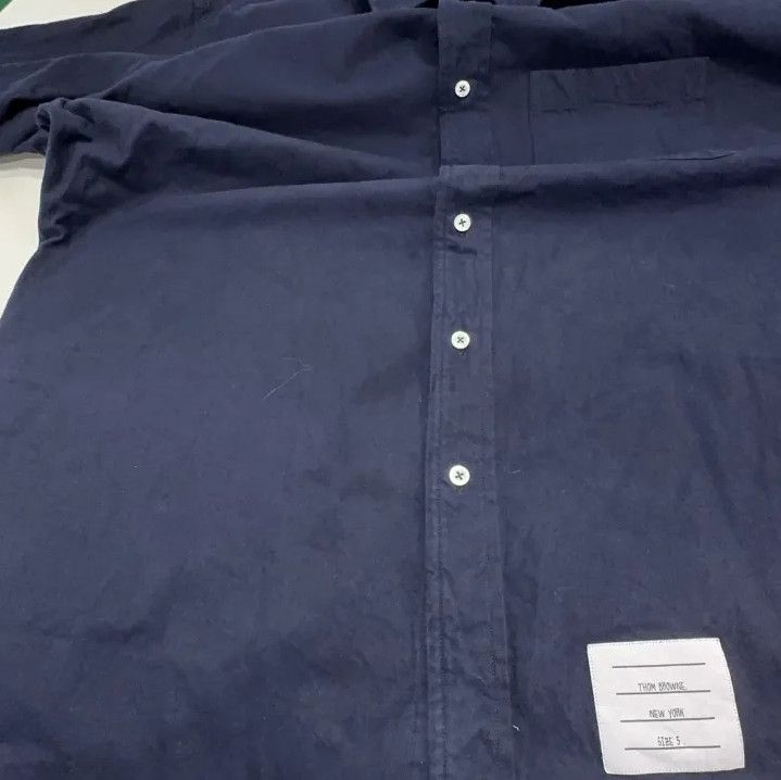 Thom Browne Thom Browne Classic Navy Long Sleeve Shirt Size US L / EU 52-54 / 3 - 9 Thumbnail