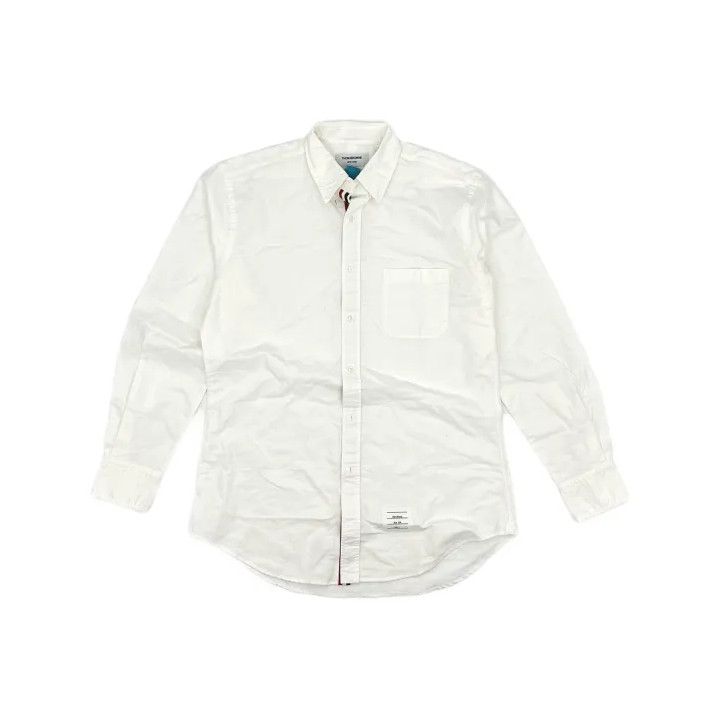 Thom Browne Thom Browne White Satin Oxford Long Sleeve Shirt Size US L / EU 52-54 / 3 - 2 Thumbnail