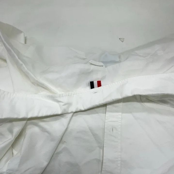 Thom Browne Thom Browne White Satin Oxford Long Sleeve Shirt Size US L / EU 52-54 / 3 - 8 Thumbnail