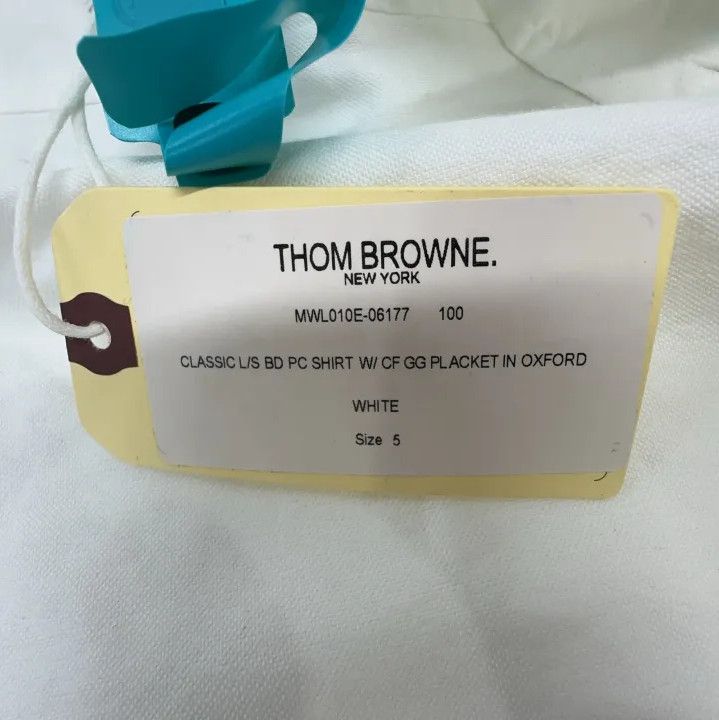 Thom Browne Thom Browne White Satin Oxford Long Sleeve Shirt Size US L / EU 52-54 / 3 - 4 Thumbnail