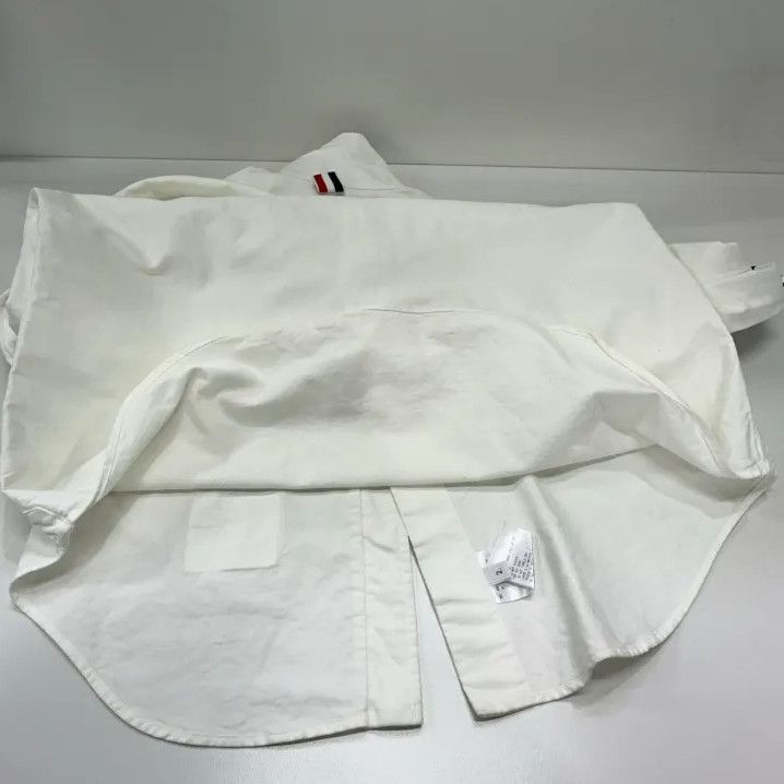 Thom Browne Thom Browne White Striped Long Sleeve Shirt Size US S / EU 44-46 / 1 - 14 Thumbnail