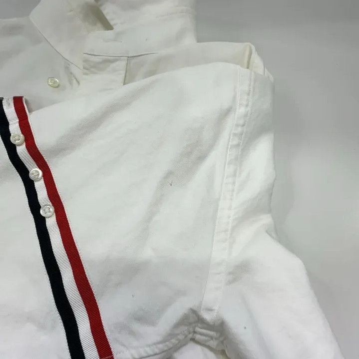 Thom Browne Thom Browne White Striped Long Sleeve Shirt Size US S / EU 44-46 / 1 - 9 Thumbnail
