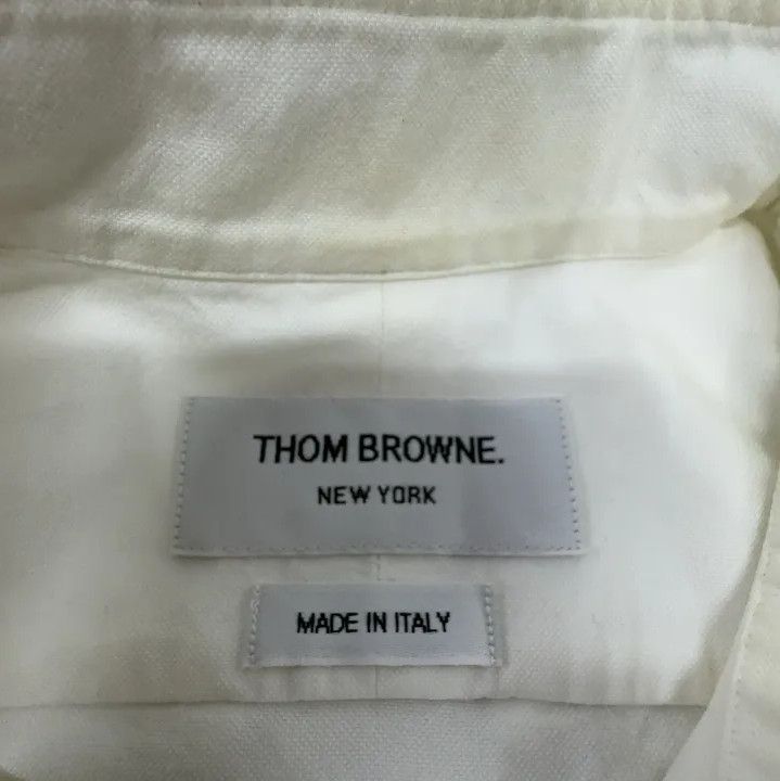 Thom Browne Thom Browne White Striped Long Sleeve Shirt Size US S / EU 44-46 / 1 - 4 Thumbnail