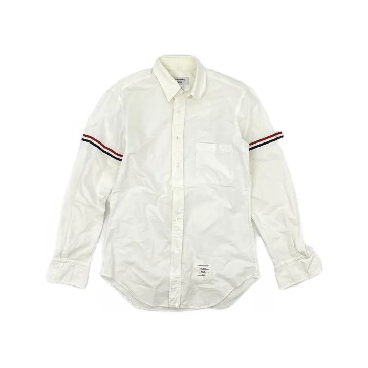 Thom Browne Thom Browne White Striped Long Sleeve Shirt Size US S / EU 44-46 / 1 - 2 Thumbnail
