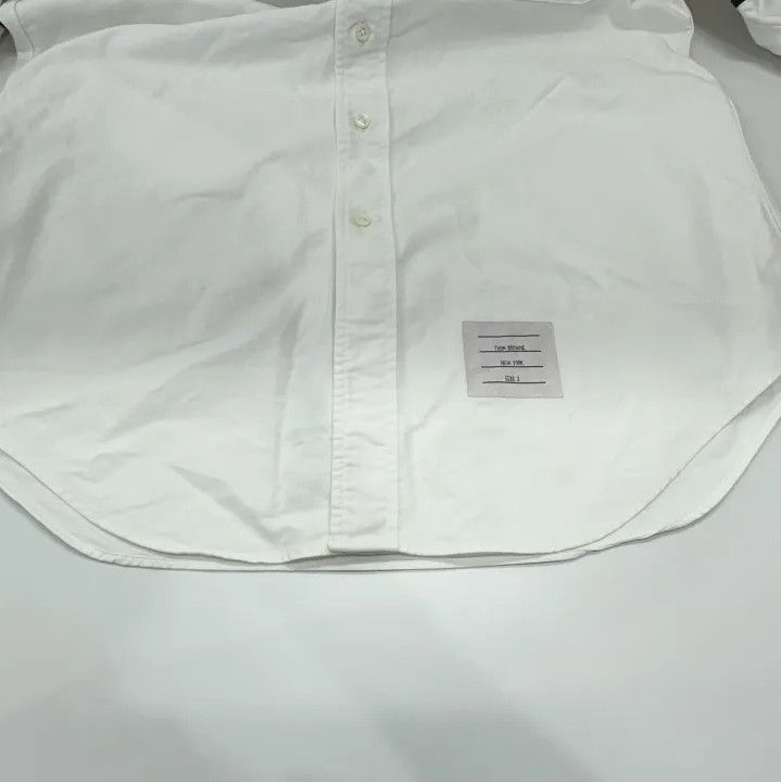 Thom Browne Thom Browne White Striped Long Sleeve Shirt Size US M / EU 48-50 / 2 - 9 Thumbnail