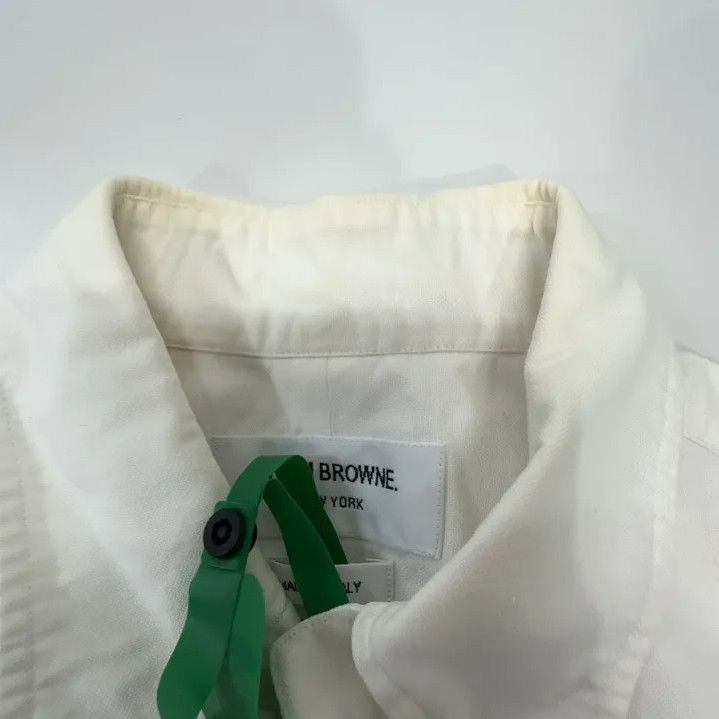 Thom Browne Thom Browne White Striped Long Sleeve Shirt Size US M / EU 48-50 / 2 - 6 Thumbnail
