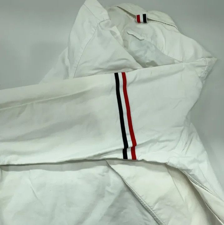Thom Browne Thom Browne White Striped Long Sleeve Shirt Size US M / EU 48-50 / 2 - 18 Thumbnail