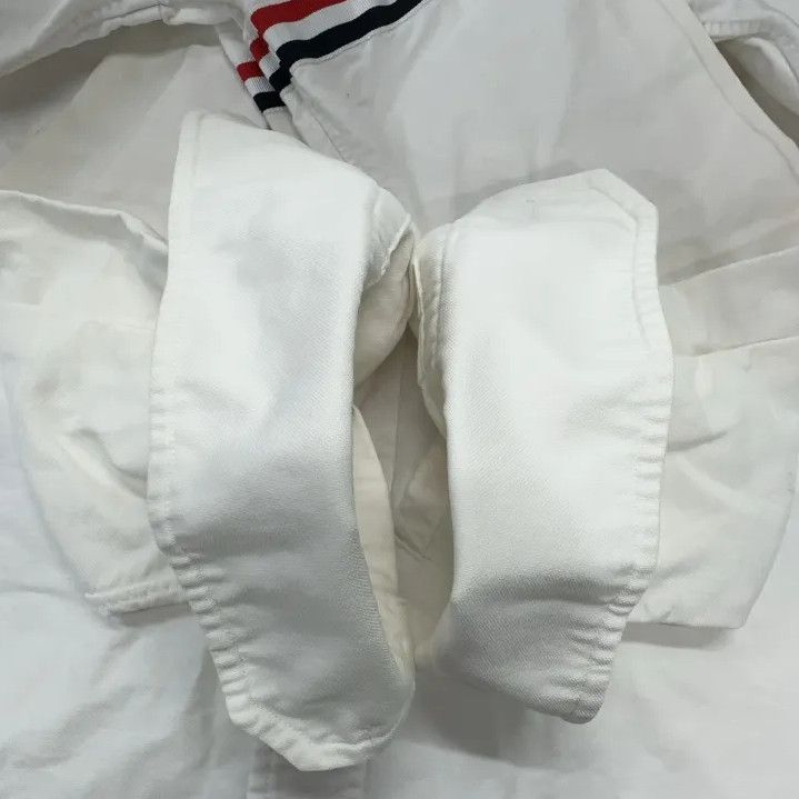 Thom Browne Thom Browne White Striped Long Sleeve Shirt Size US M / EU 48-50 / 2 - 11 Thumbnail