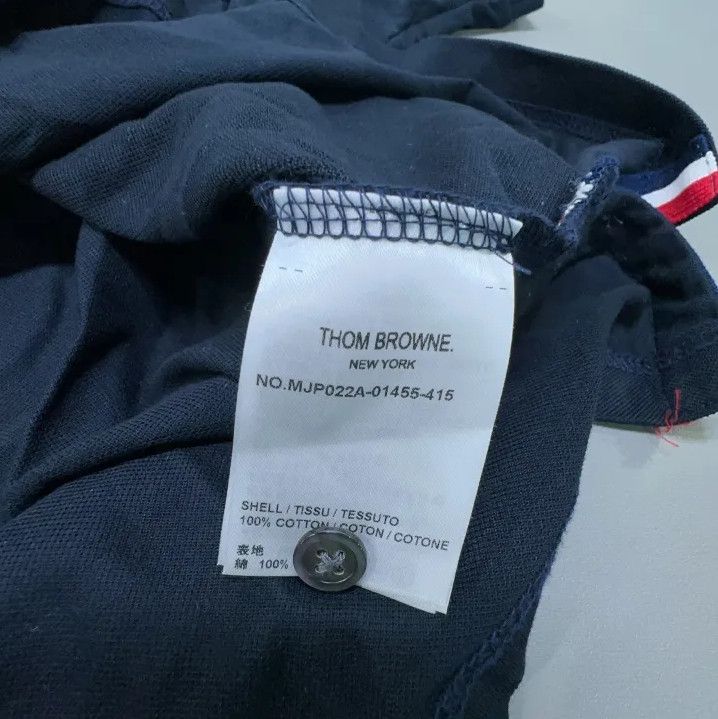 Thom Browne Thom Browne Navy Short Sleeve Polo Shirt Size US L / EU 52-54 / 3 - 4 Thumbnail