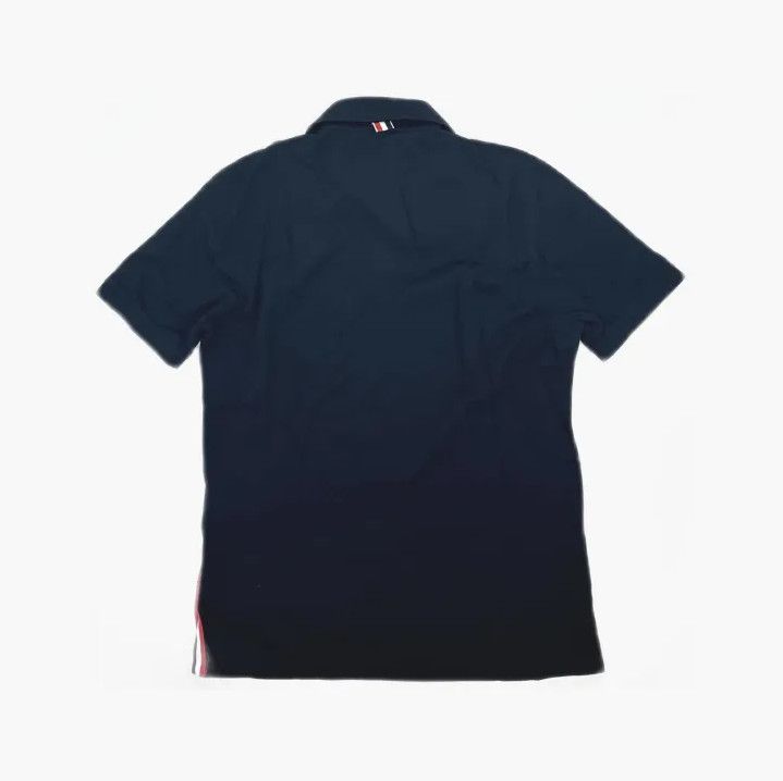 Thom Browne Thom Browne Navy Short Sleeve Polo Shirt Size US L / EU 52-54 / 3 - 3 Thumbnail