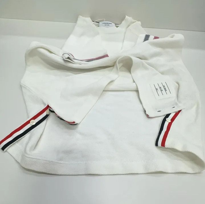 Thom Browne Thom Browne White Striped Short Sleeve T-Shirt Size US S / EU 44-46 / 1 - 9 Thumbnail
