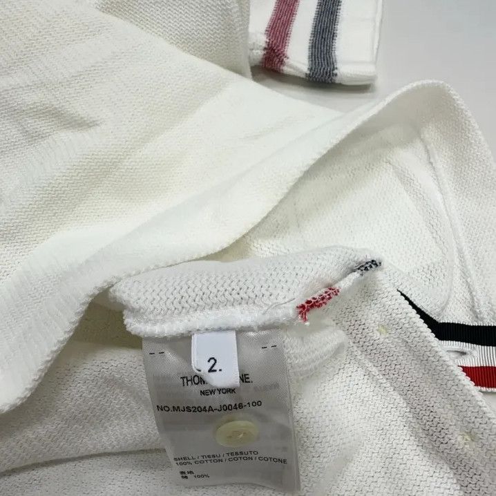 Thom Browne Thom Browne White Striped Short Sleeve T-Shirt Size US S / EU 44-46 / 1 - 3 Thumbnail